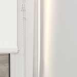 Рулонная штора «Мини» фурнитура Белая. Ткань коллекции «Санторини» Белый (компл. Besta)