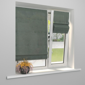 Римская штора «Тулон» индивидуальный размер «Лен» Оливковый