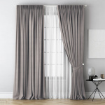 Портьера 1 шт «Lino» серый