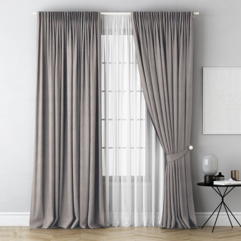 Портьера 1 шт «Lino» серый