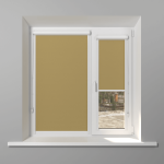 Рулонная штора «UNI 1» фурнитура Белая. Ткань коллекции «Плэин» Хаки