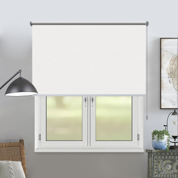 Рулонная штора «Toledo» ø28 фурнитура Хром. Ткань коллекции «Сократэс» Белый (компл. Россия)