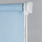Рулонная штора «Стандарт» фурнитура Белая. Ткань коллекции «Лазурь» Голубой