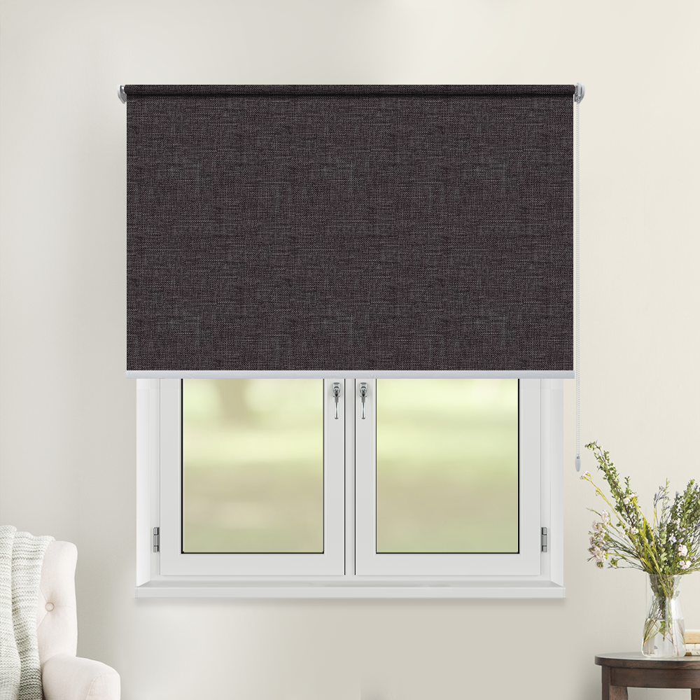 Рулонная штора «Toledo» ø28 фурнитура Белая. Ткань коллекции «Тэсиро» Каменная