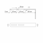 Кронштейн стеновой регулируемый с заглушкой 170х70х18 мм (Белый)