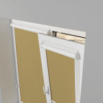 Рулонная штора «UNI 1» фурнитура Белая. Ткань коллекции «Плэин» Хаки