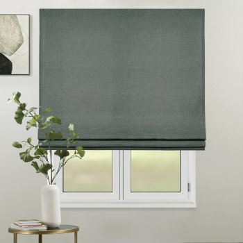 Римская штора белый подъем. мех. «Лен» Оливковый («Вена» L=100 см H=170 см)