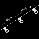 Бегунок на шнуре поворотный JN1 «Волна» шаг 60 мм широкий паз (Белый)