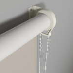 Рулонная штора «Moncada» ø38 фурнитура Белая. Ткань коллекции «Лен» Blackout Темно-бежевый