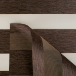 Рулонная штора «UNI 2 День-Ночь» фурнитура Белая. Ткань коллекции «Саванна» Шоколад