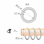 Кольцо 35 круглое с пластиком упак. 10 шт (БЗ)