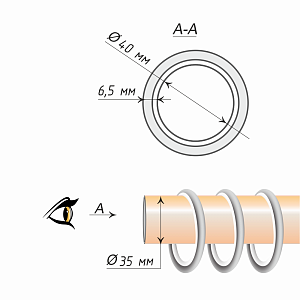 изображение кольцо 35 круглое с пластиком упак. 10 шт на olexdeco.ru