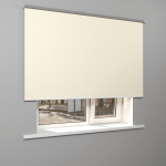 Рулонная штора «MGS» фурнитура Белая. Ткань коллекции «Аканта» Silver Blackout Шампань