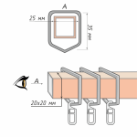 Кольцо «Квадро» с крючком упак. 10 шт (20х20 ХМ)