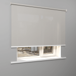 Рулонная штора «Moncada» ø38 фурнитура Белая. Ткань коллекции «Плэин» Светло-серый