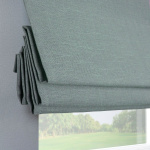 Римская штора черный подъемный механизм «Лен» Мятный