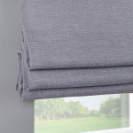 Римская штора черный подъемный механизм индивидуальный размер «Лен» Серый