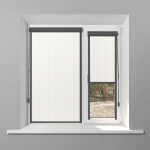 Рулонная штора «UNI 2» фурнитура Темно-серая. Ткань коллекции «Фрассино» Жемчуг глянец