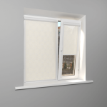 Рулонная штора «UNI 2» фурнитура Белая. Ткань коллекции «Пандора» Жемчуг