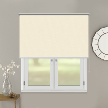 Рулонная штора «Toledo» ø28 фурнитура Белая. Ткань коллекции «Аканта» Silver BO Шампань (компл. Россия)