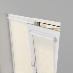 Рулонная штора «UNI 1» фурнитура Белая. Ткань коллекции «Пандора» Жемчуг