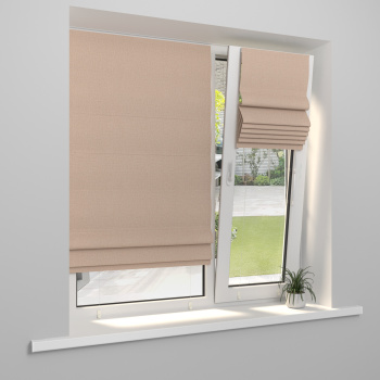 Римская штора «Тулон» инд.размер «Валенсия» Blackout Бежевый (Мех. Белый)
