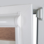 Рулонная штора «UNI 1 День-Ночь» фурнитура Белая. Ткань коллекции «Саванна» Корица