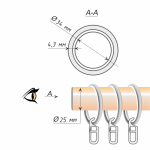 Кольцо 25 круглое с пластиком и крючком упак. 10 шт (ЧМ)