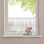 Штора-кафе «Flowers» мокка высота 30см (Ширина 109см)