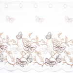 Ткань для штор-кафе коллекция «Butterfly» бежево-серый (На отрез высота 45см)