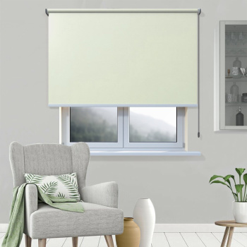 Рулонная штора «Toledo» ø28 фурнитура Черная. Ткань коллекции «Пастель» Фисташка (компл. Россия)