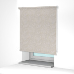 Рулонная штора «MGS» фурнитура Белая. Ткань коллекции «Шелк» Жемчуг