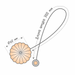 Клипса магнитная «Медуза» ø6 см усиленная на кожаном шнуре 30 см (ХМ)