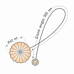 изображение клипса магнитная «медуза» ø6 см усиленная на кожаном шнуре 30 см на olexdeco.ru
