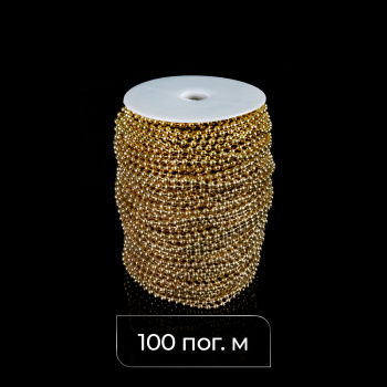 Цепь упр. металлич. 4,5х6,0 мм Золото (Бобина 100 п.м.)