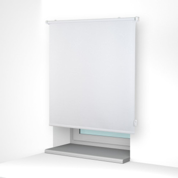 Рулонная штора «MGS» фурнитура Белая. Ткань коллекции «Родонит» Белый (компл. Besta)