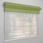 Римская штора «День-ночь» белый подъем. мех. «Монро» Dim-out Оливковый («Твинс One Touch» L=190 см H=170 см)