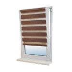 Рулонная штора «Мини День-ночь» Саванна/Шоколад