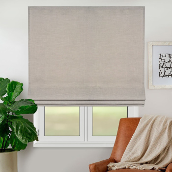 Римская штора черный подъем. мех. инд. размер «Лен» Оливково-серый (Мадрид)