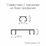 Заглушка с продольным ушком и саморезом H=8 мм упак. 10 шт (Черный)