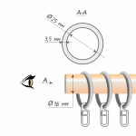 Кольцо 16 круглое с крючком упак. 10 шт (А)