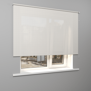 Рулонная штора «Стандарт» фурнитура Белая. Ткань коллекции «Скрин Витара» Белый