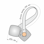 Магнит квадратный двусторонний размер 3,4 см для легкого веса штор с лентой 29 см (З)