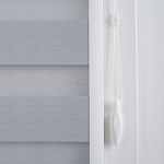 Рулонная штора «UNI 2 День-Ночь» фурнитура Белая. Ткань коллекции «Саванна» Муссон