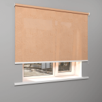 Рулонная штора «Moncada» ø38 фурнитура Белая. Ткань коллекции «Арабеска» Бежевая