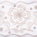 Штора-кафе «Flowers» беж высота 60см (Ширина 190см)