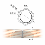 Труба твистер 25 мм (БГ 320 составная по центру)