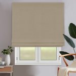 Римская штора черный подъемный механизм «Монро» Dim-out Бежевый