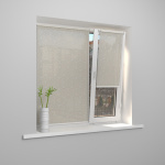 Рулонная штора «Мини» фурнитура Белая. Ткань коллекции «Пандора» Жемчуг (компл. Россия)