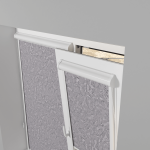 Рулонная штора «UNI 2» фурнитура Белая. Ткань коллекции «Шелк» Серый